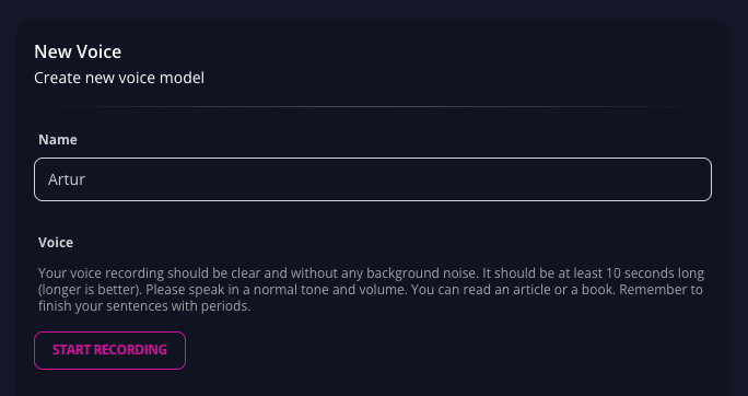 Custom voices