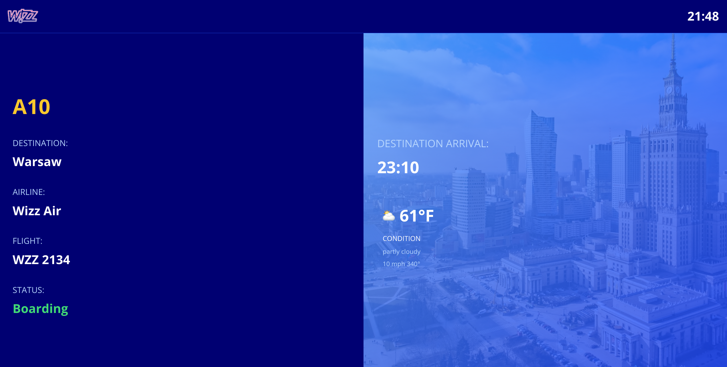 Boarding Screen Layout 1