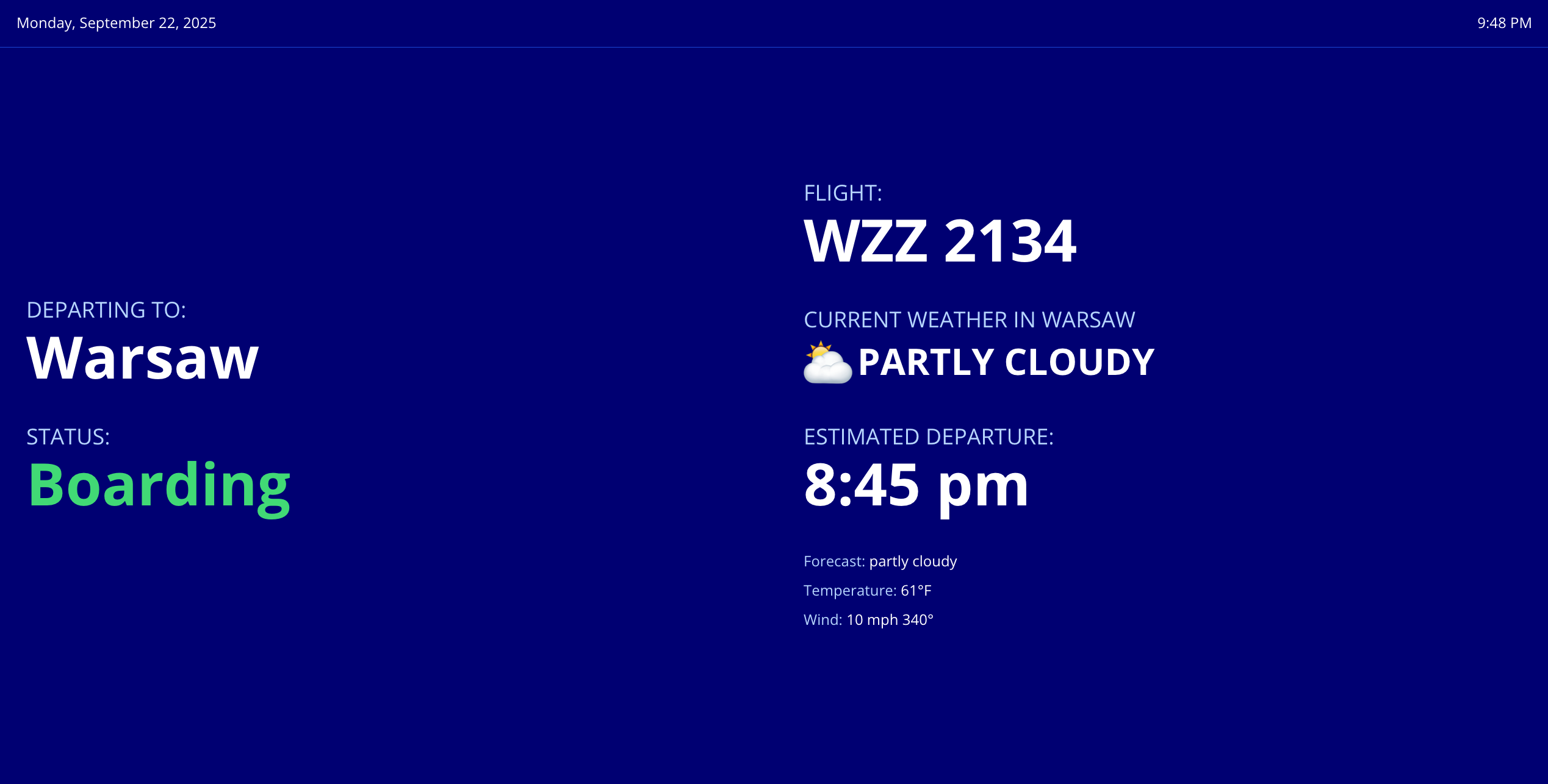 Boarding Screen Layout 2
